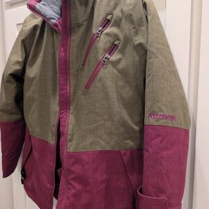 Boulder Gear Kids Two-Tone Puffer Jacket - Olive and Magenta